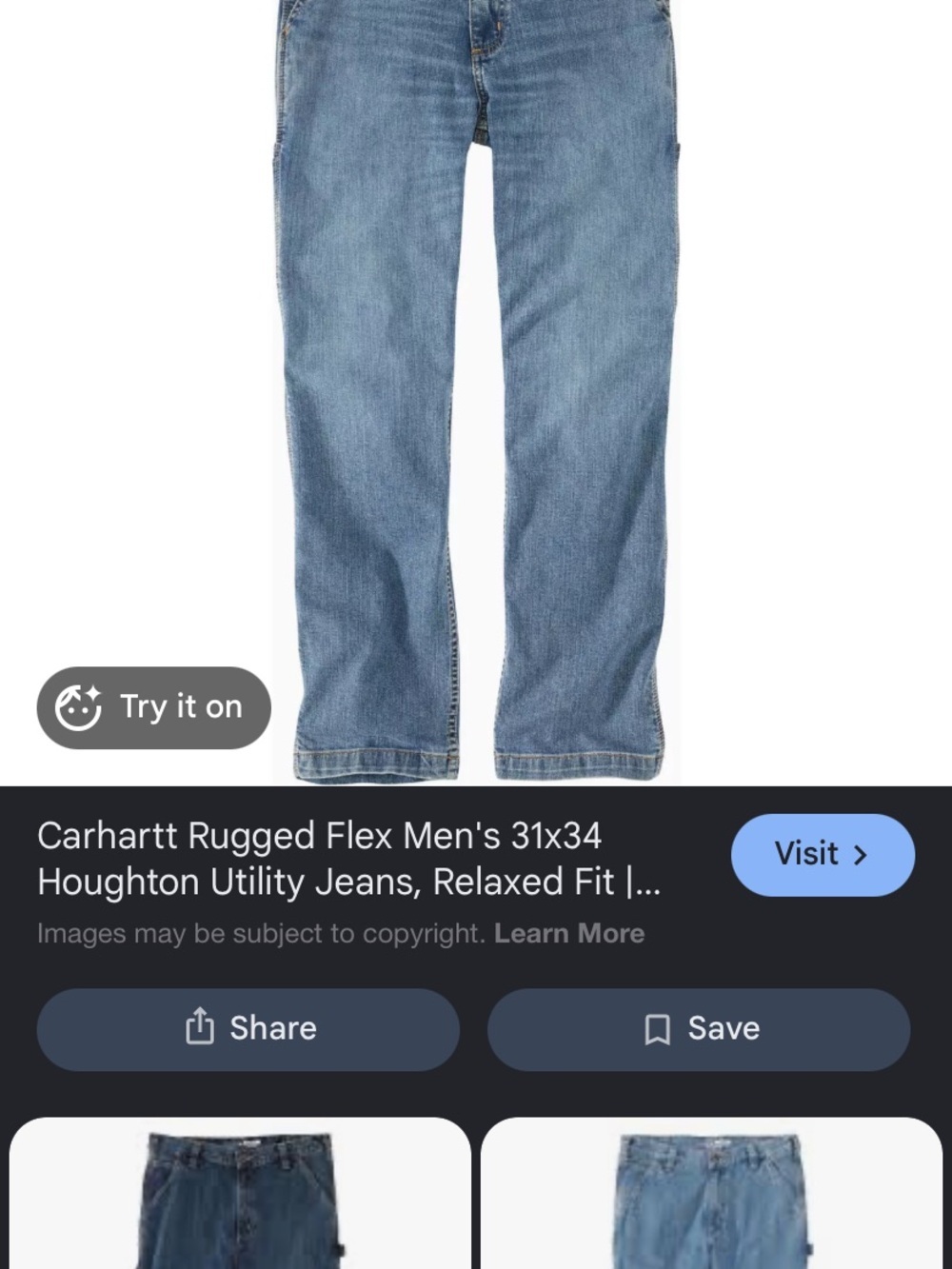 Carhartt Men's Relaxed Straight Jeans - Light Blue Wash straight leg kinda tight